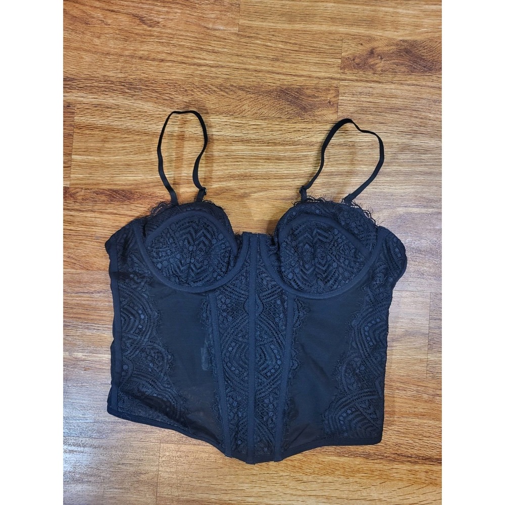 NWT Garage Black‎ Lace Corset Bustier Top Size woman's Small